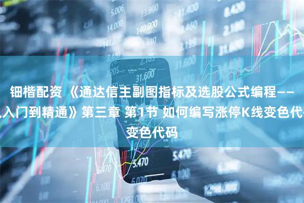 钿楷配资 《通达信主副图指标及选股公式编程——从入门到精通》第三章 第1节 如何编写涨停K线变色代码